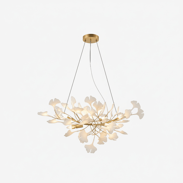 Gold Lampbody + White Leaves
