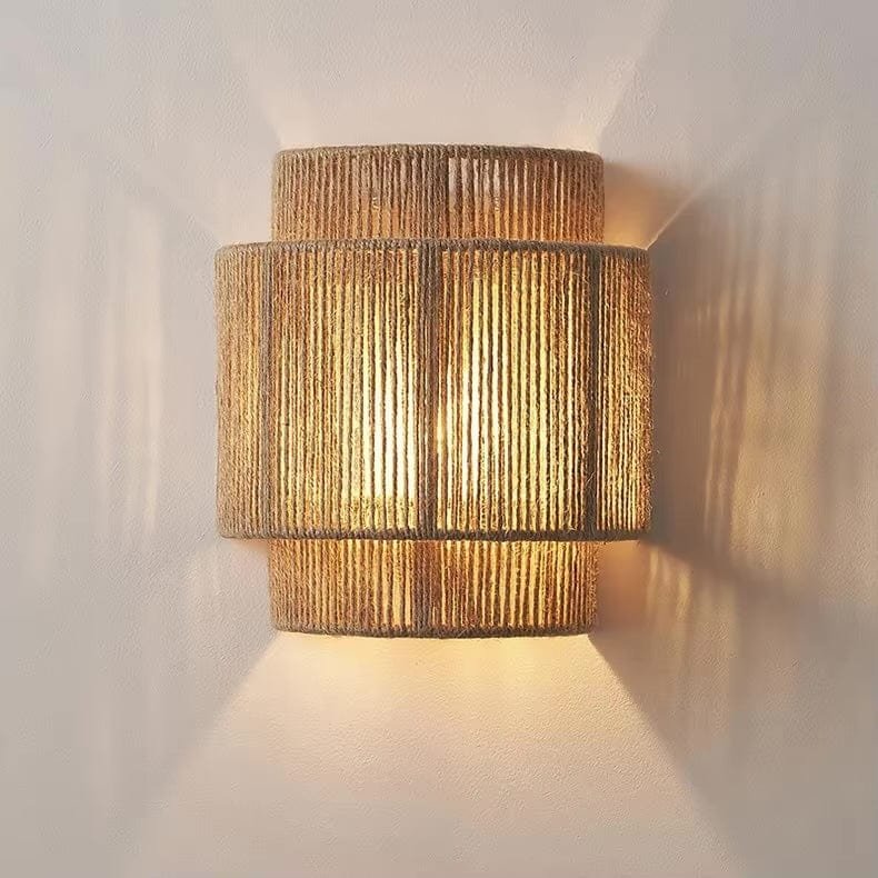 Handwoven Rattan Bamboo Wall Light