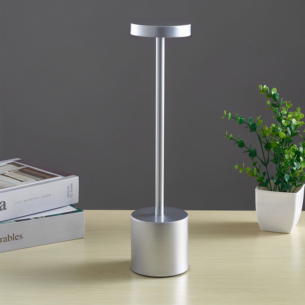 Cordless Table Lamp — Modern Rod Reading Light, USB Rechargeable