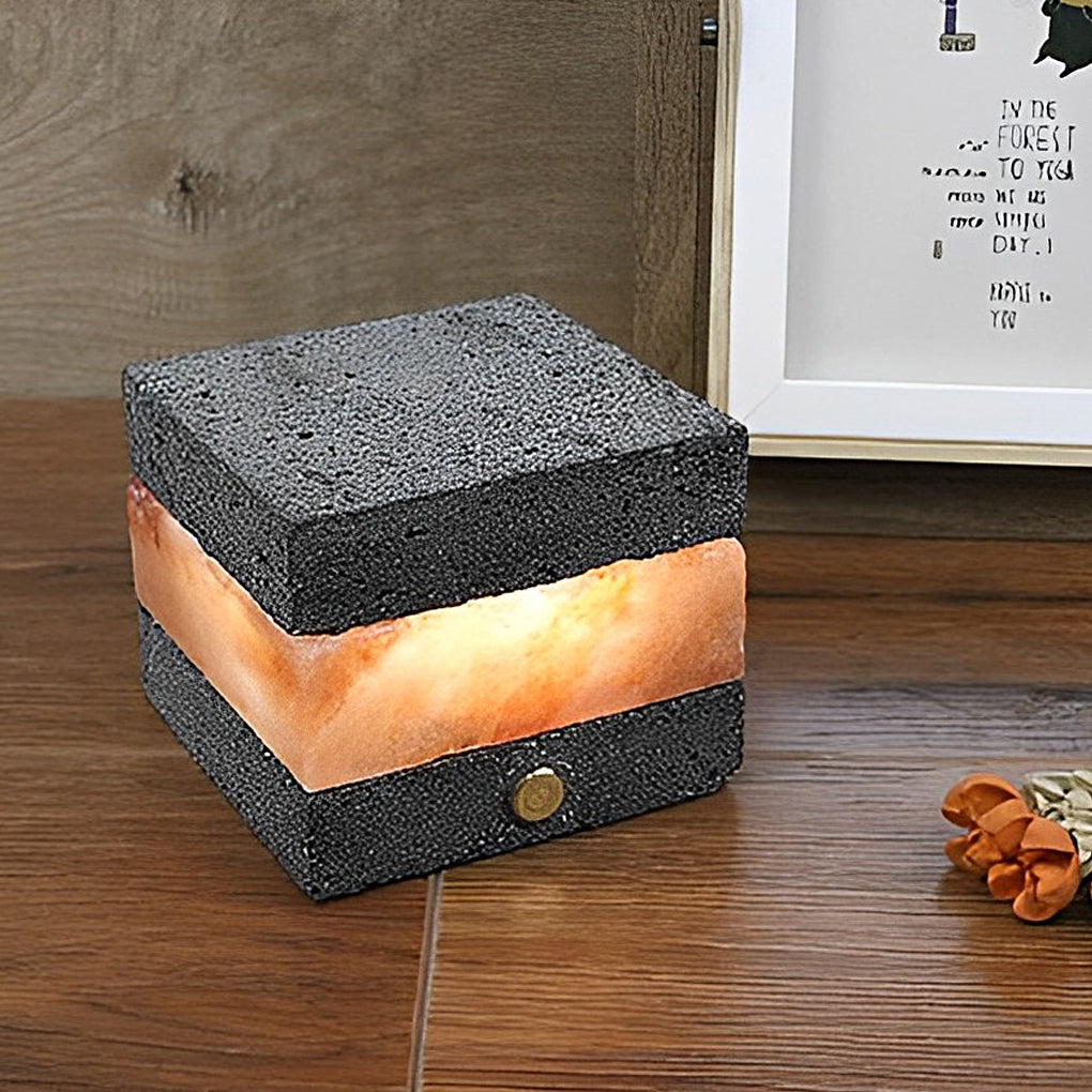 Mini Cordless Table Lamp — Volcanic Stone Texture, Touch Dimmable LED