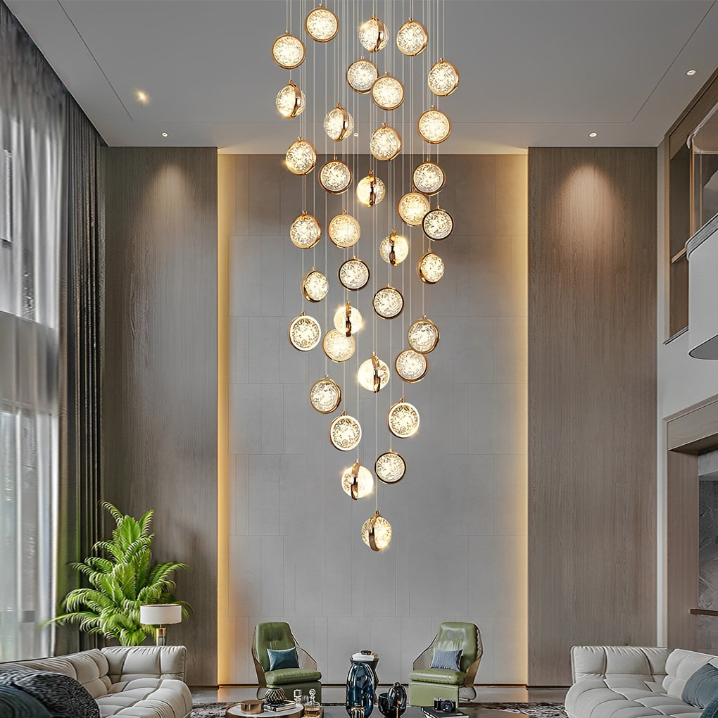 Cascade Crystal Globe Staircase Chandelier