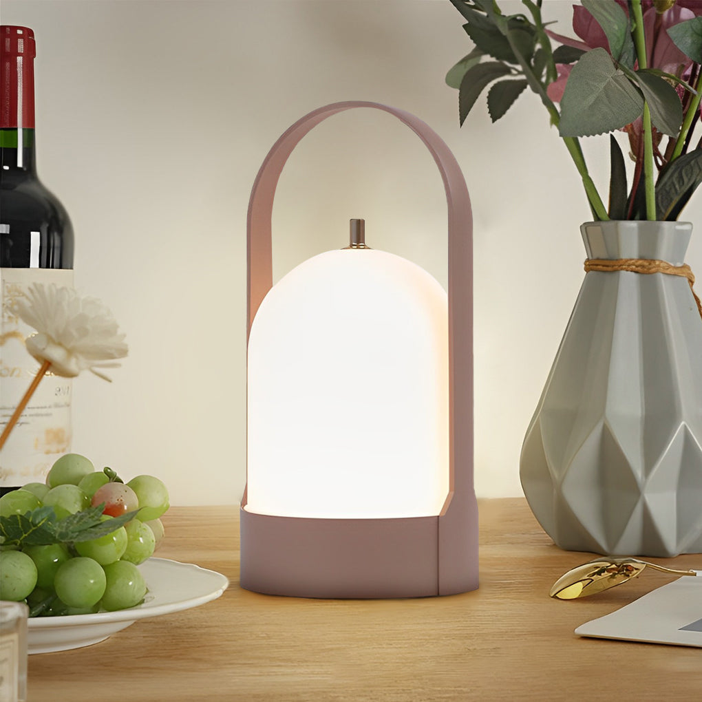 Portable Lantern Table Lamp — Cordless USB Rechargeable, 4-Level Dimming