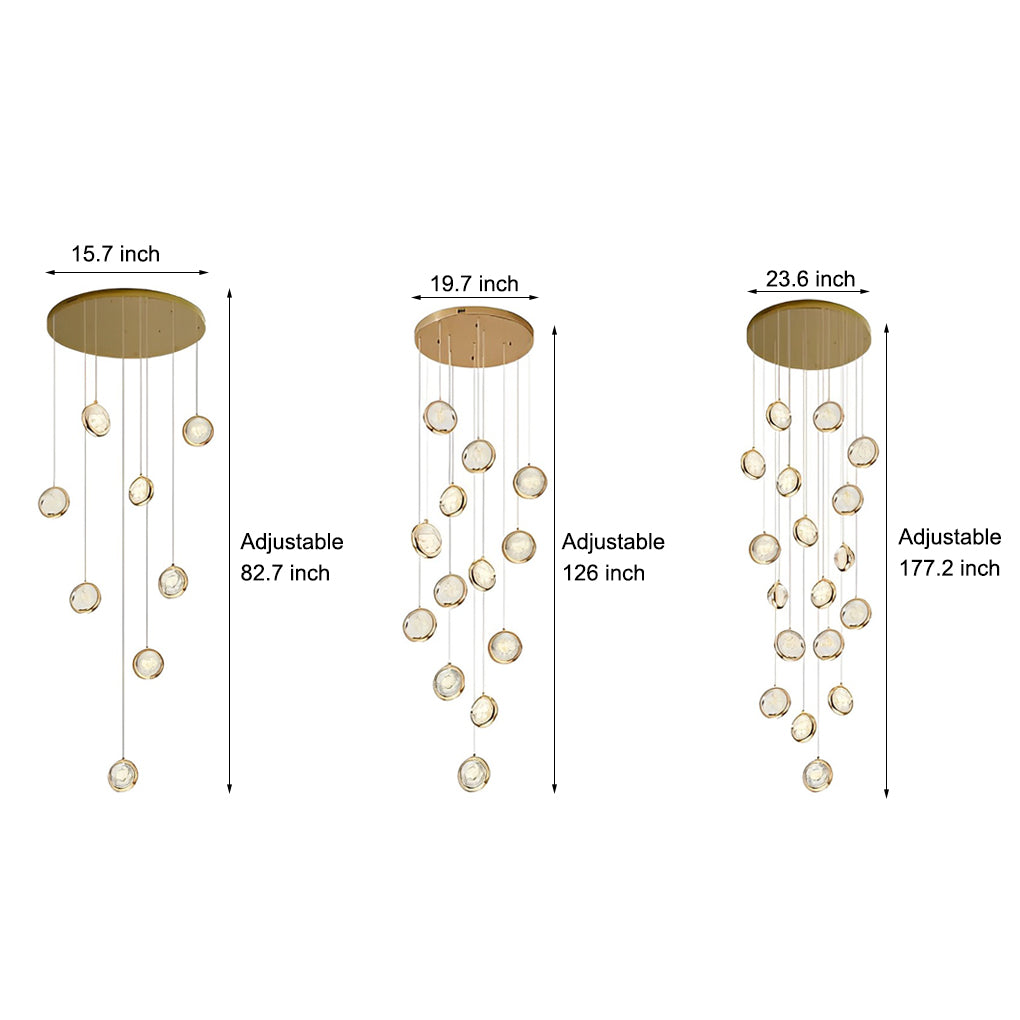 Cascade Crystal Globe Staircase Chandelier – view 3