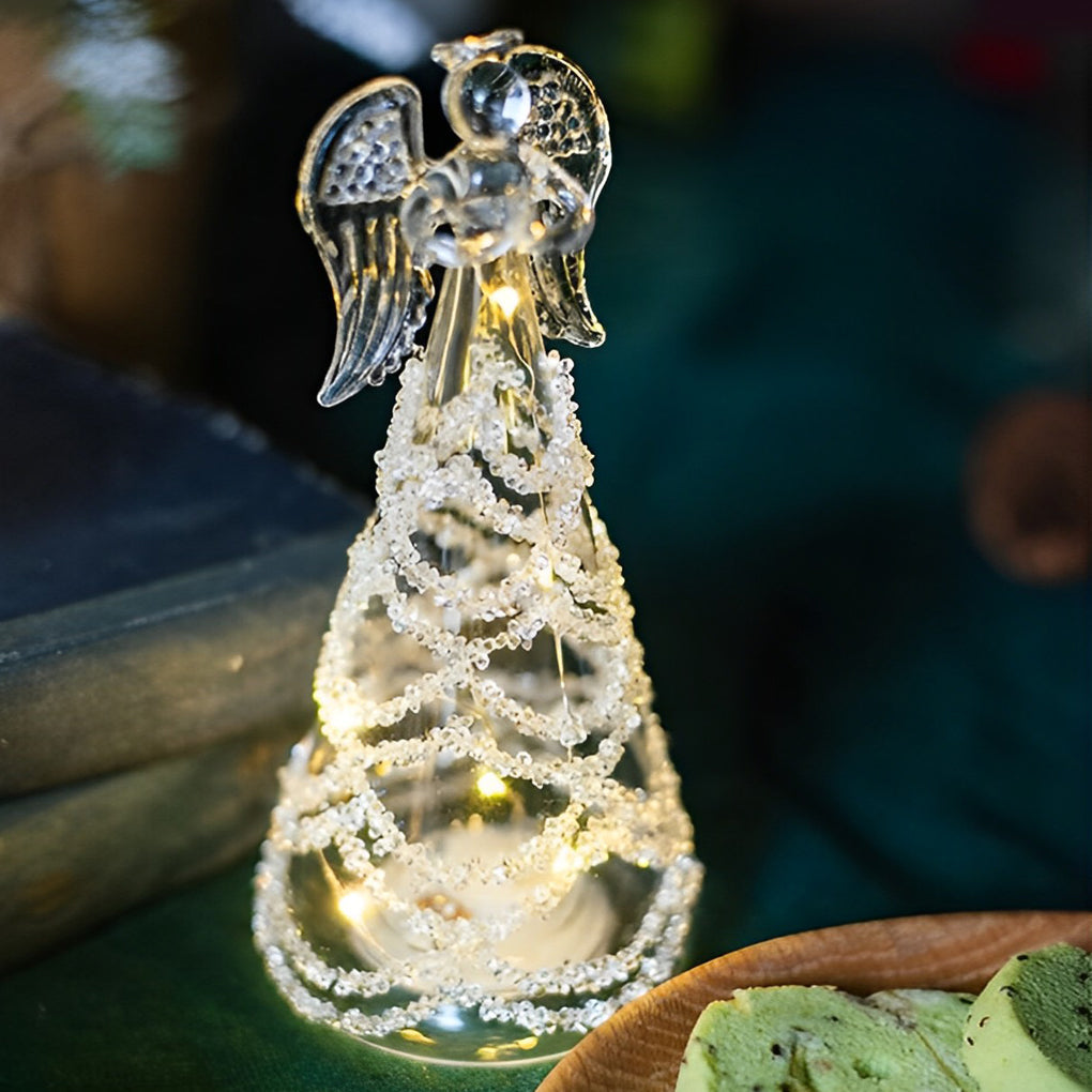 Glass Angel Christmas Light — Battery LED Table Decoration, Sets of 2–6
