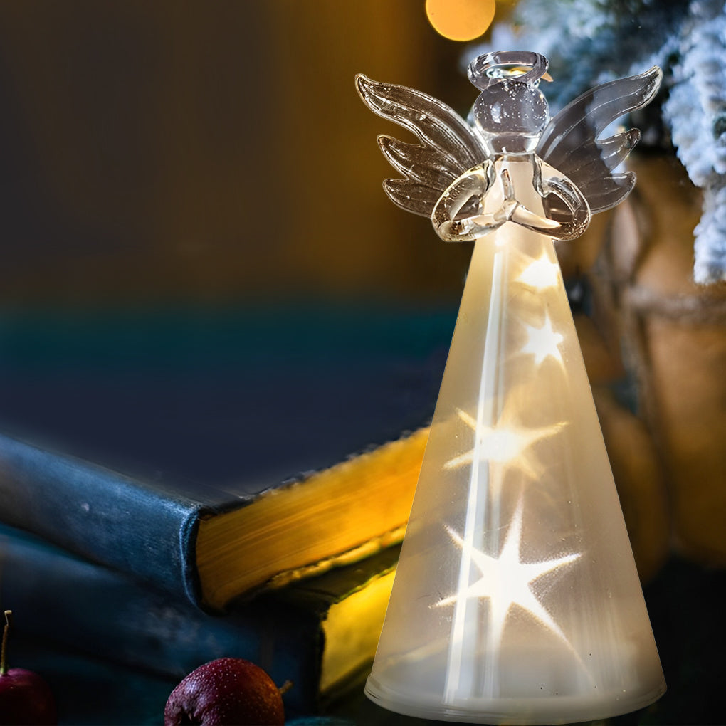 Glass Angel Christmas Light — Battery LED Table Decoration, Sets of 2–6