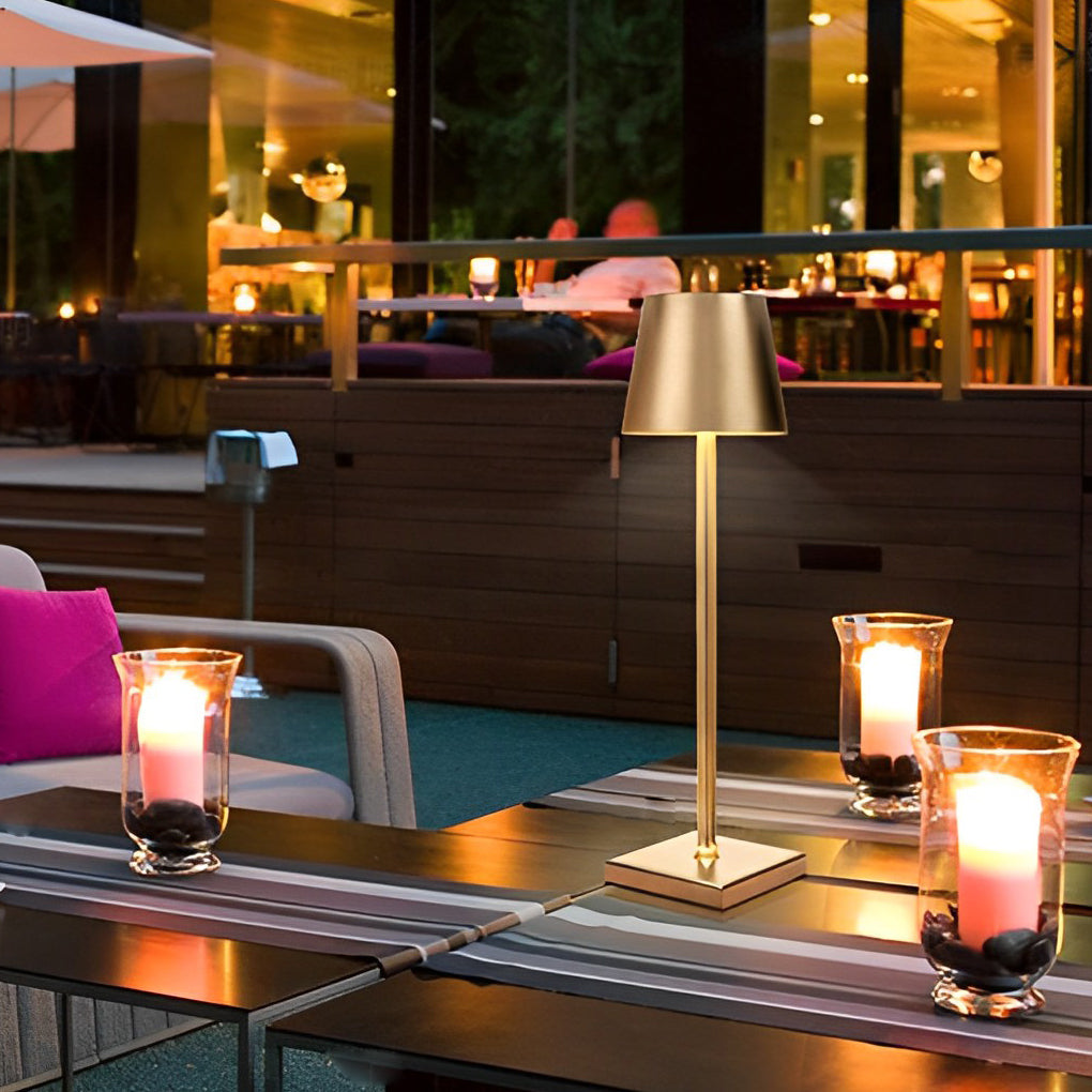 Rechargeable Bistro Table Lamp — Cordless Aluminum Lamp, 6 Colors