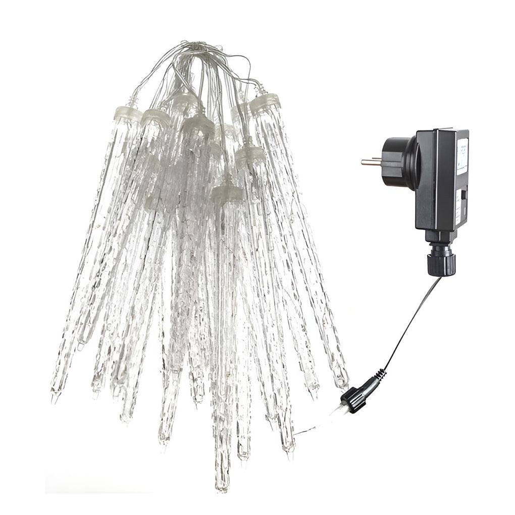 Solar Icicle Lights — Outdoor LED String Lights with Timer, 8 Modes