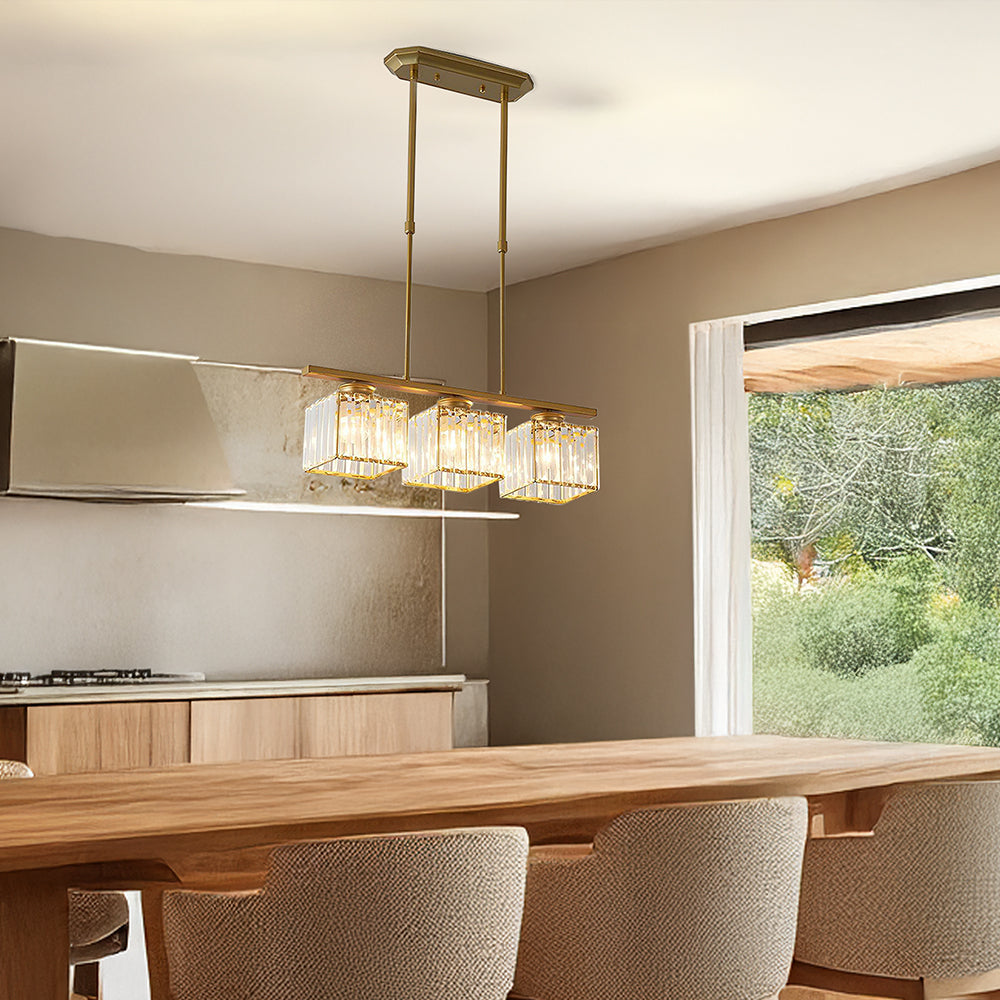 Nira | Modern Nordic Multi-Head Glass Island Pendant Light
