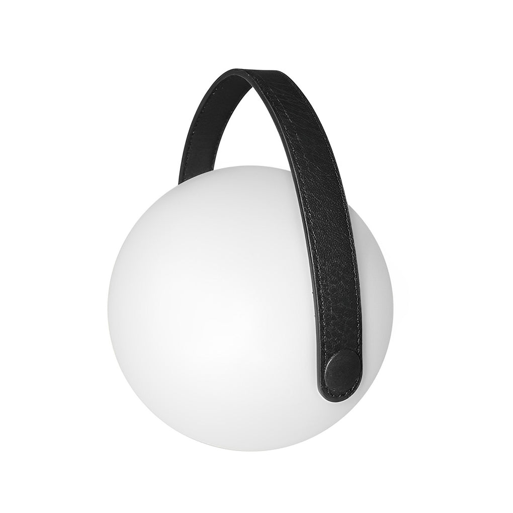 Cordless Frosted Sphere Table Lamp — RGB Rechargeable LED with Handle