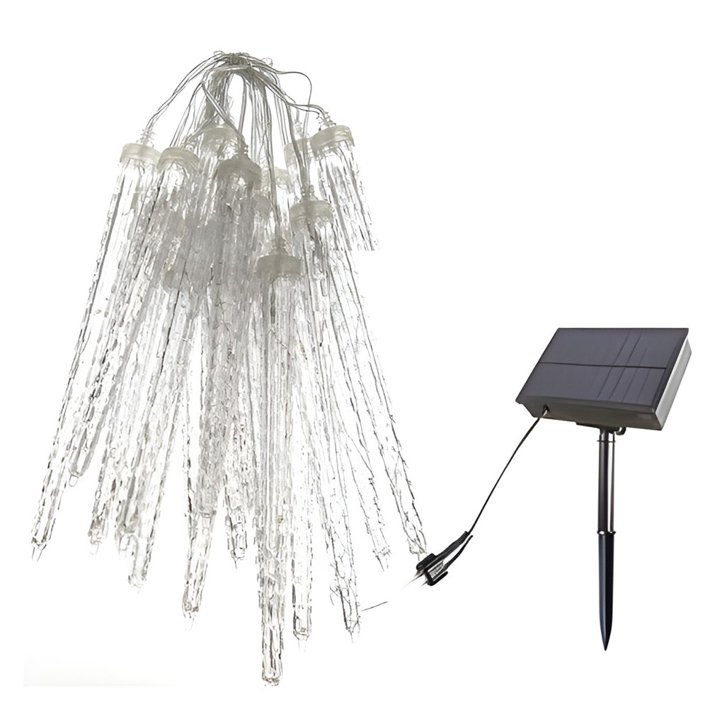 Solar Icicle Lights — Outdoor LED String Lights with Timer, 8 Modes