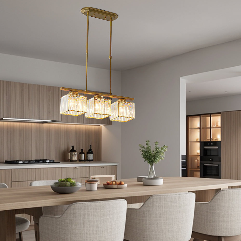 Nira | Modern Nordic Multi-Head Glass Island Pendant Light