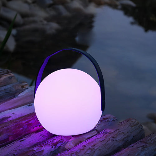 Cordless Frosted Sphere Table Lamp — RGB Rechargeable LED with Handle – view 2