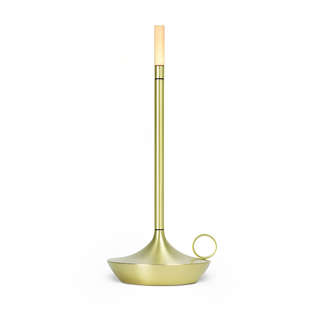 Cordless Candle Wick Table Lamp — Rechargeable Touch Dimming, 4 Colors