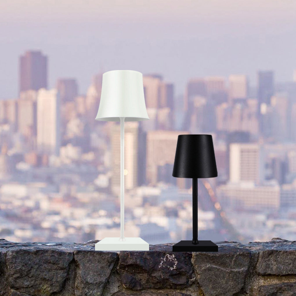 Cordless Drum Table Lamp — Slim Aluminum Rechargeable LED Lamp, IP54