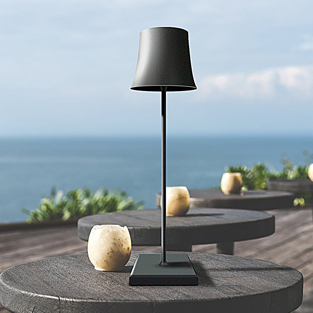 Cordless Drum Table Lamp — Slim Aluminum Rechargeable LED Lamp, IP54