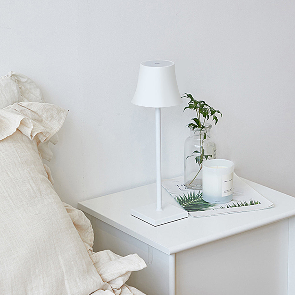 Cordless Drum Table Lamp — Slim Aluminum Rechargeable LED Lamp, IP54