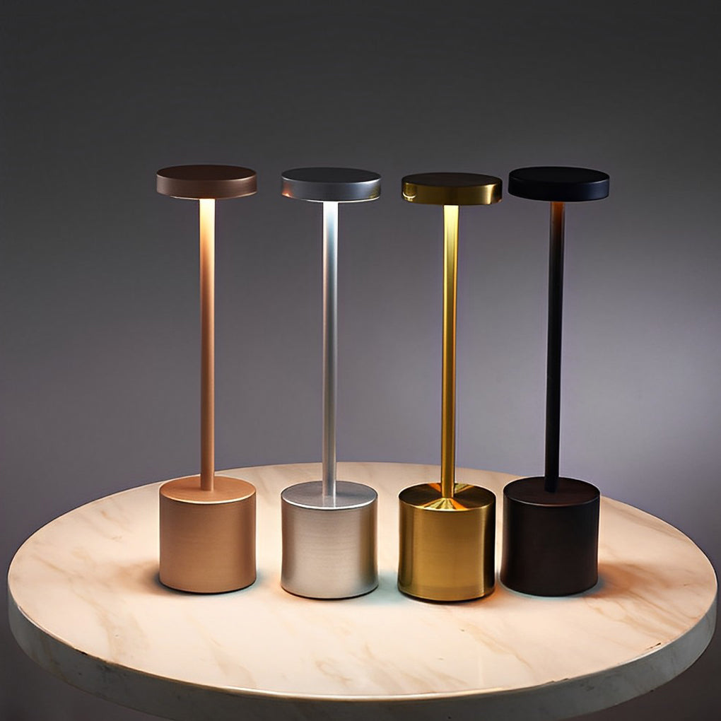 Cordless Table Lamp — Modern Rod Reading Light, USB Rechargeable