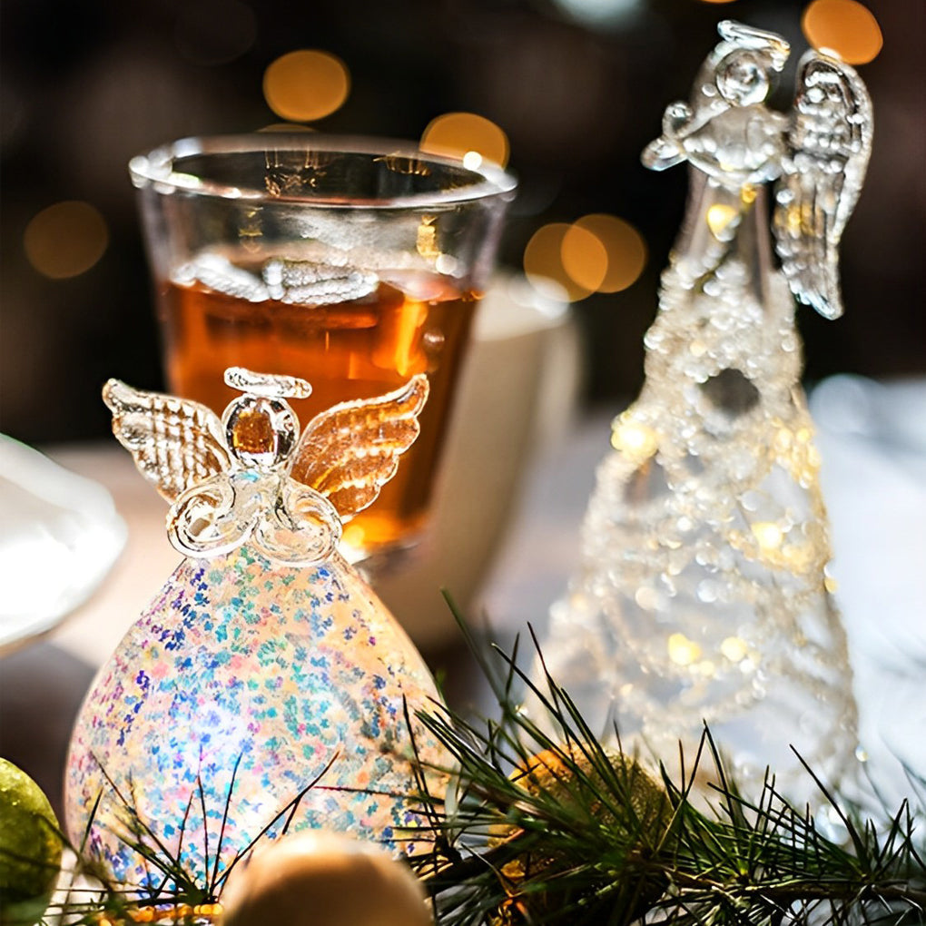 Glass Angel Christmas Light — Battery LED Table Decoration, Sets of 2–6
