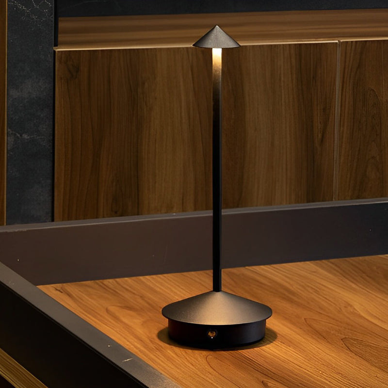 Mushroom Cordless Table Lamp — 12 in Aluminum, Touch Dimmable LED