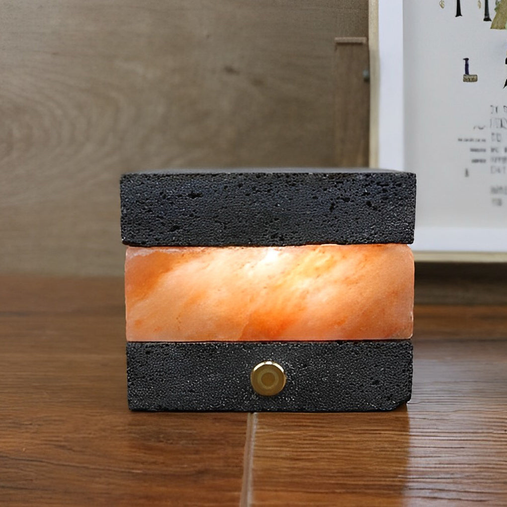 Mini Cordless Table Lamp — Volcanic Stone Texture, Touch Dimmable LED