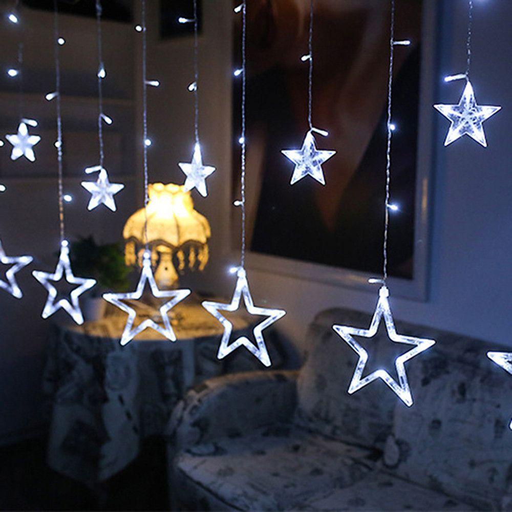 Star Curtain Lights — Acrylic Star LED Christmas Window Lights, 8 Modes