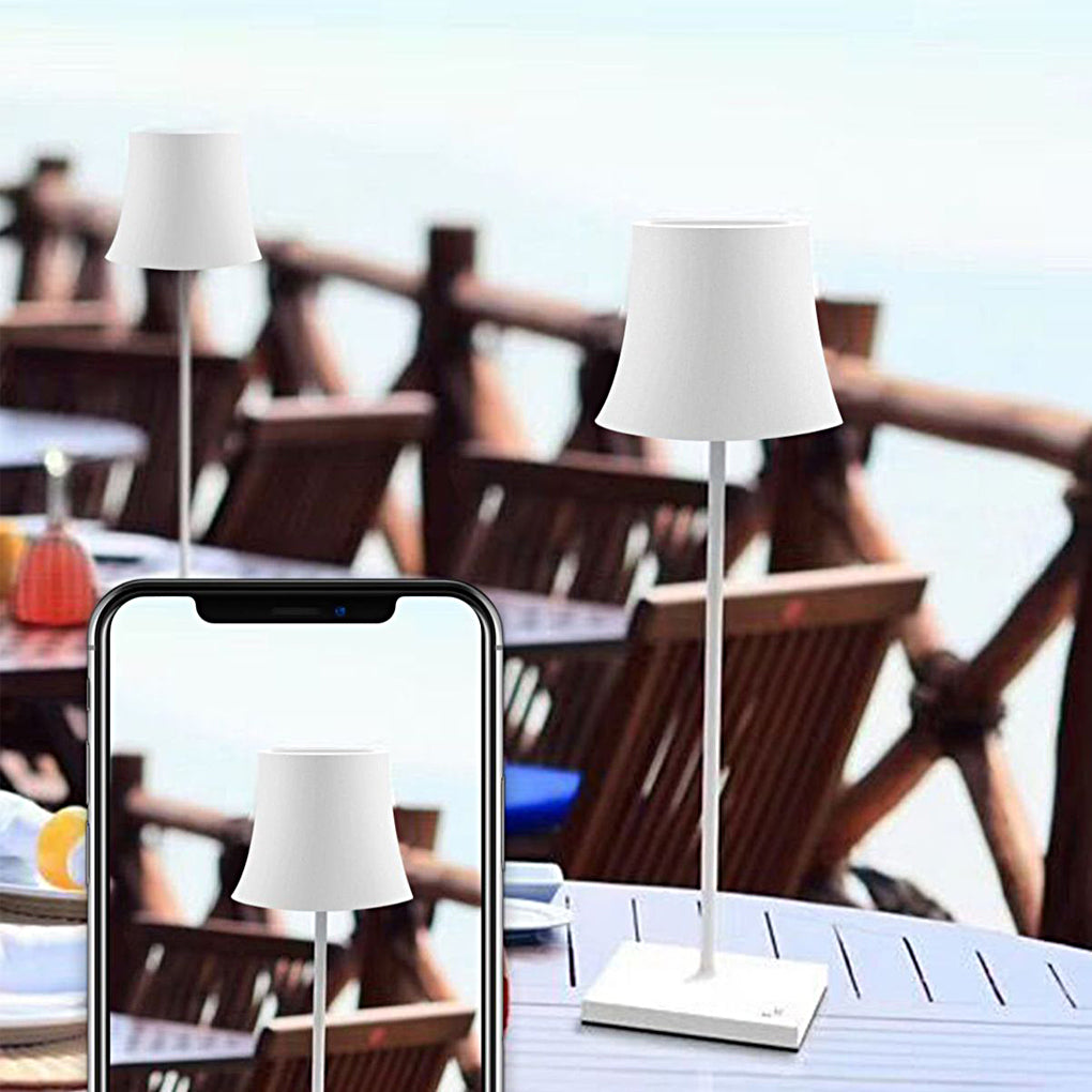 Cordless Drum Table Lamp — Slim Aluminum Rechargeable LED Lamp, IP54