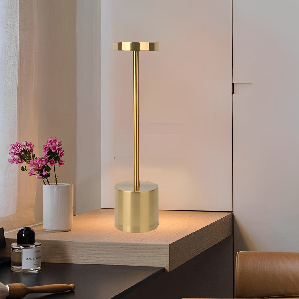 Cordless Table Lamp — Modern Rod Reading Light, USB Rechargeable