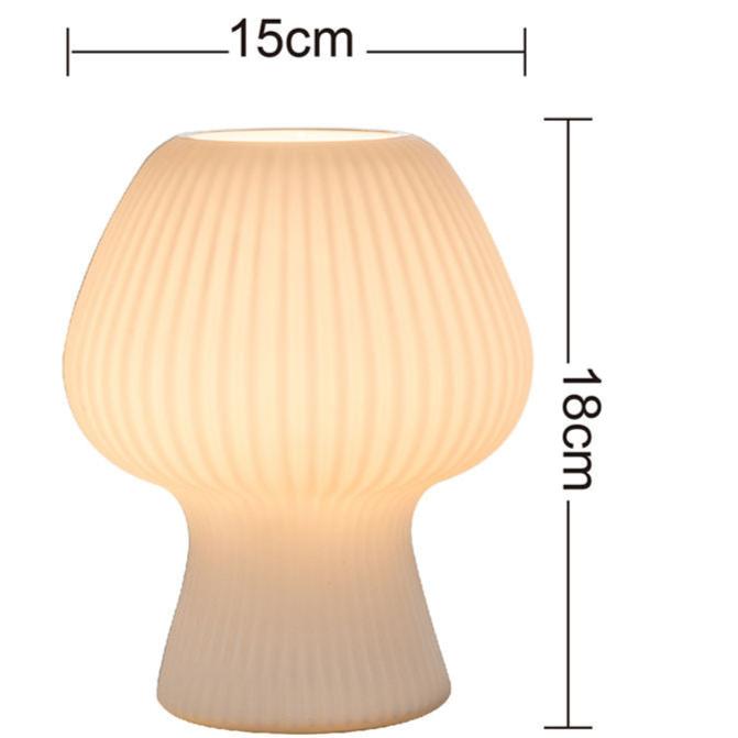 Taos Ribbed Glass Mushroom Table Lamp