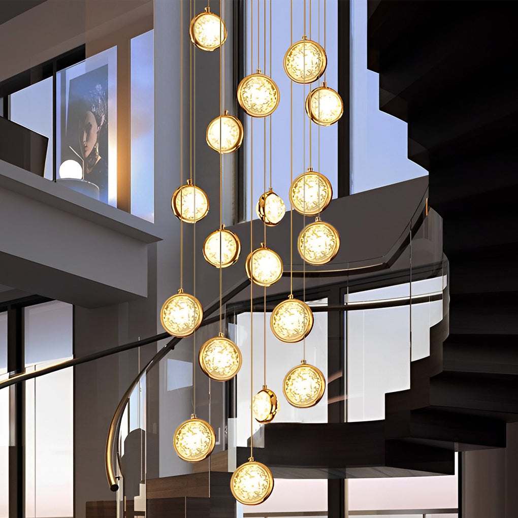 Cascade Crystal Globe Staircase Chandelier – view 11