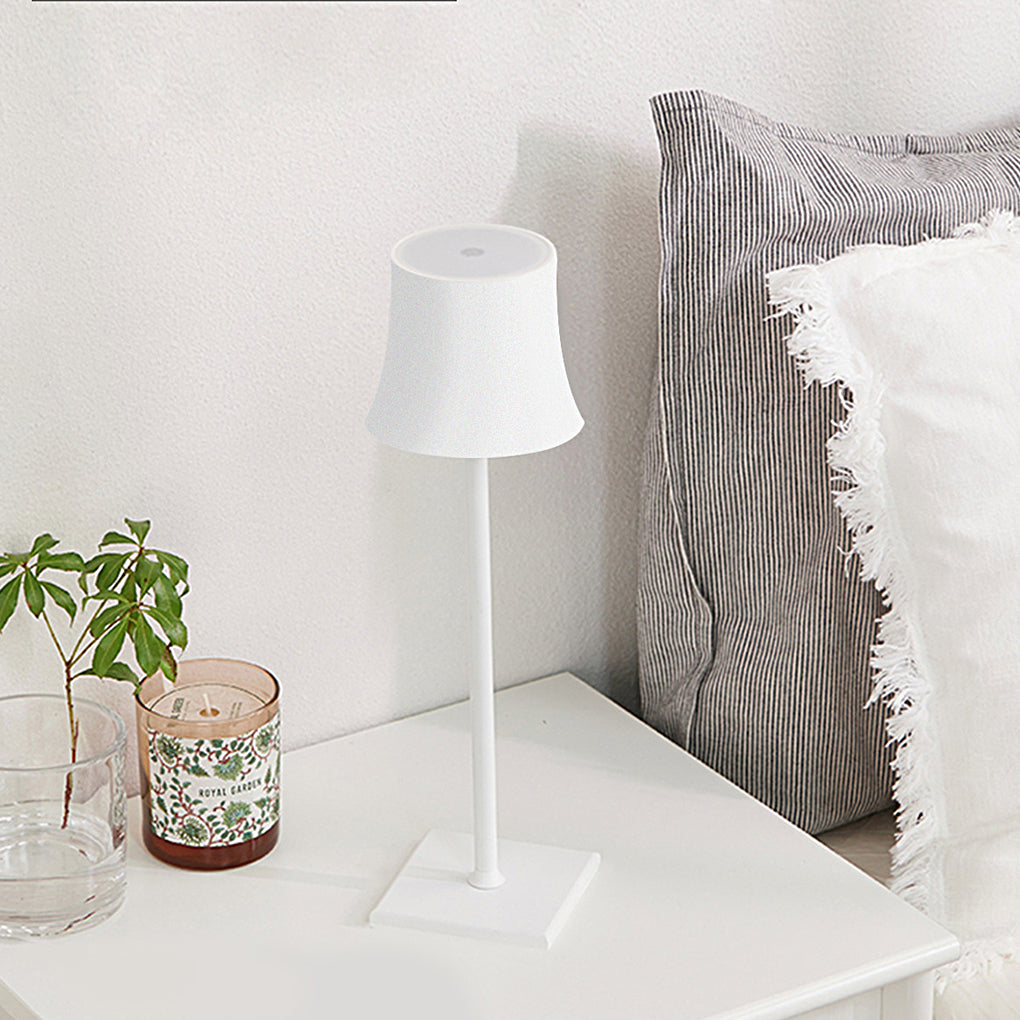 Cordless Drum Table Lamp — Slim Aluminum Rechargeable LED Lamp, IP54
