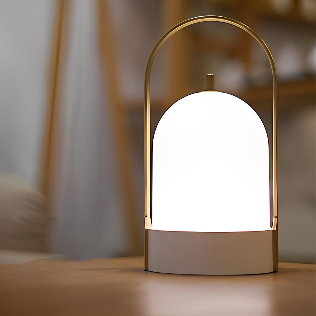 Portable Lantern Table Lamp — Cordless USB Rechargeable, 4-Level Dimming