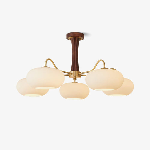 Brass Wooden Persimmon Chandelier – detail 2