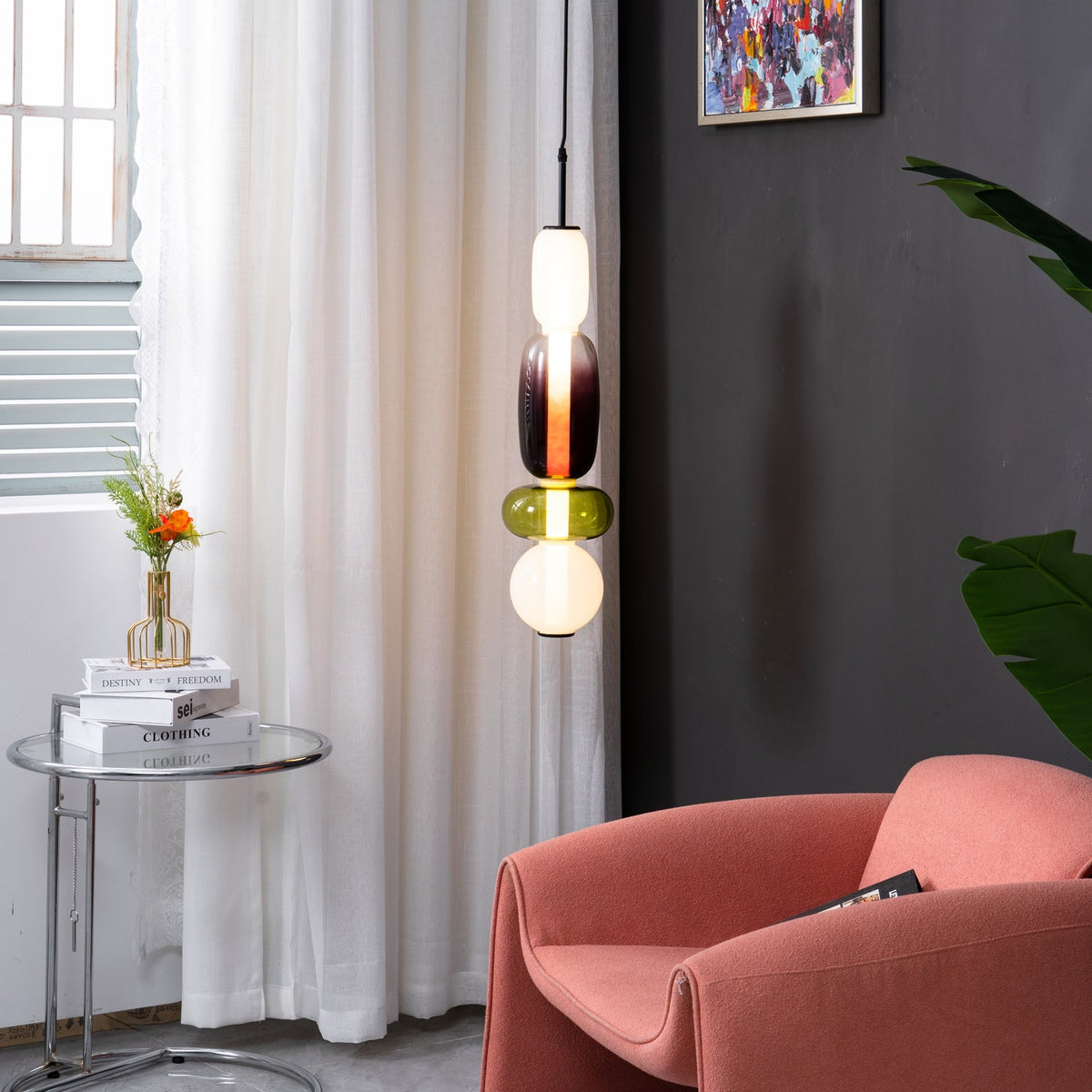 Capri Tinted Glass Jar Pendant Light