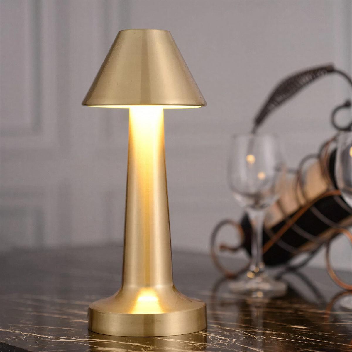 Cordless Bistro Table Lamp — Rechargeable Touch Dimming, 4 Shade Styles