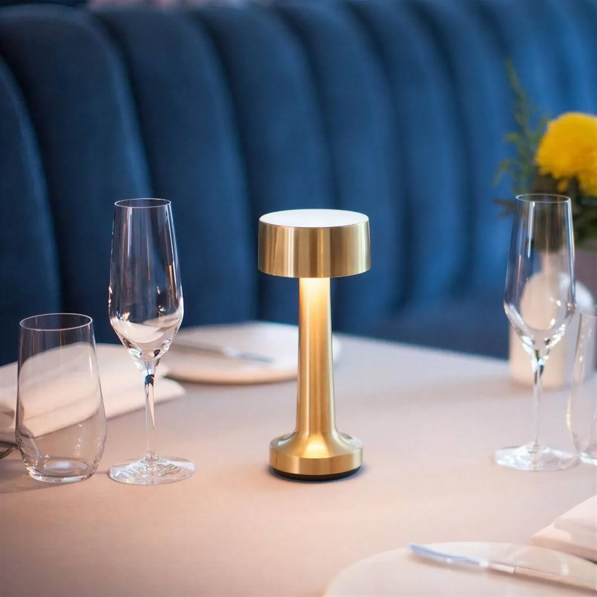 Cordless Bistro Table Lamp — Rechargeable Touch Dimming, 4 Shade Styles