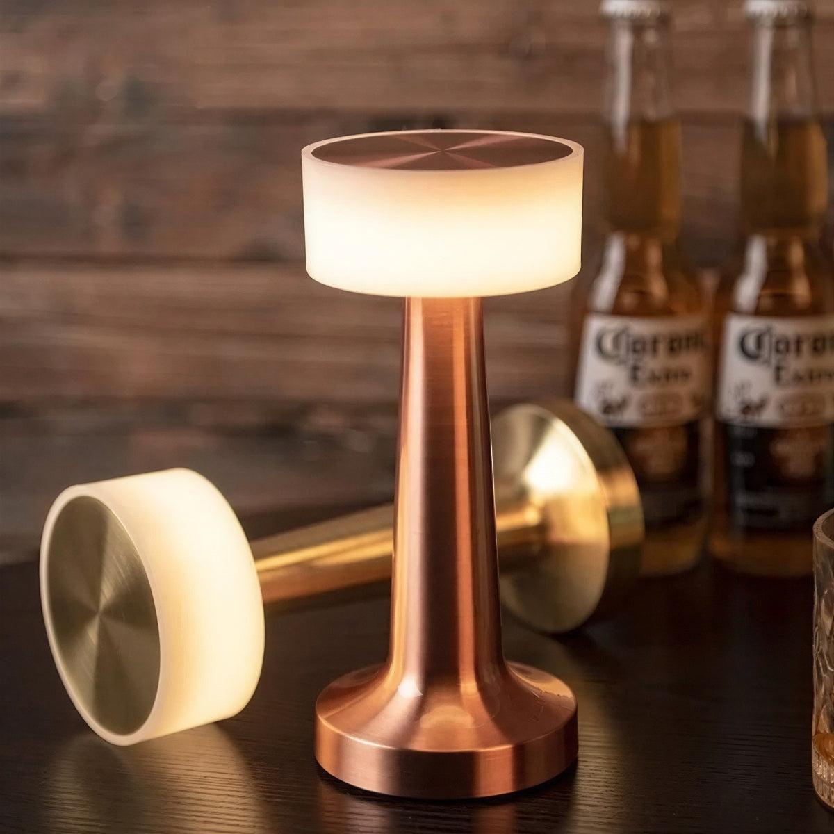 Cordless Bistro Table Lamp — Rechargeable Touch Dimming, 4 Shade Styles