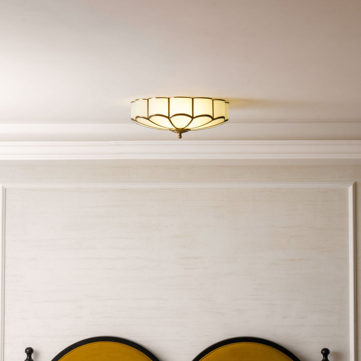 Valencia Frosted Glass Flower Semi-Flush Ceiling Light