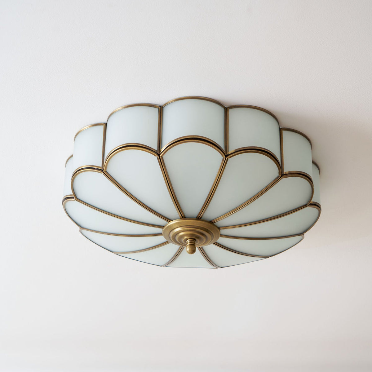 Valencia Frosted Glass Flower Semi-Flush Ceiling Light