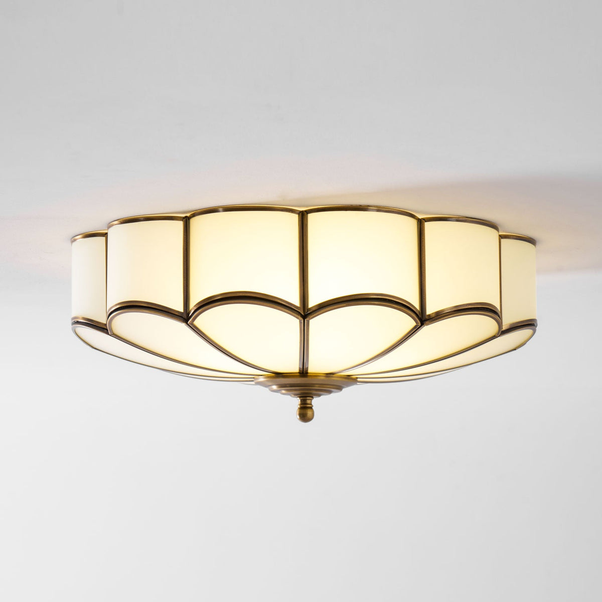 Valencia Frosted Glass Flower Semi-Flush Ceiling Light