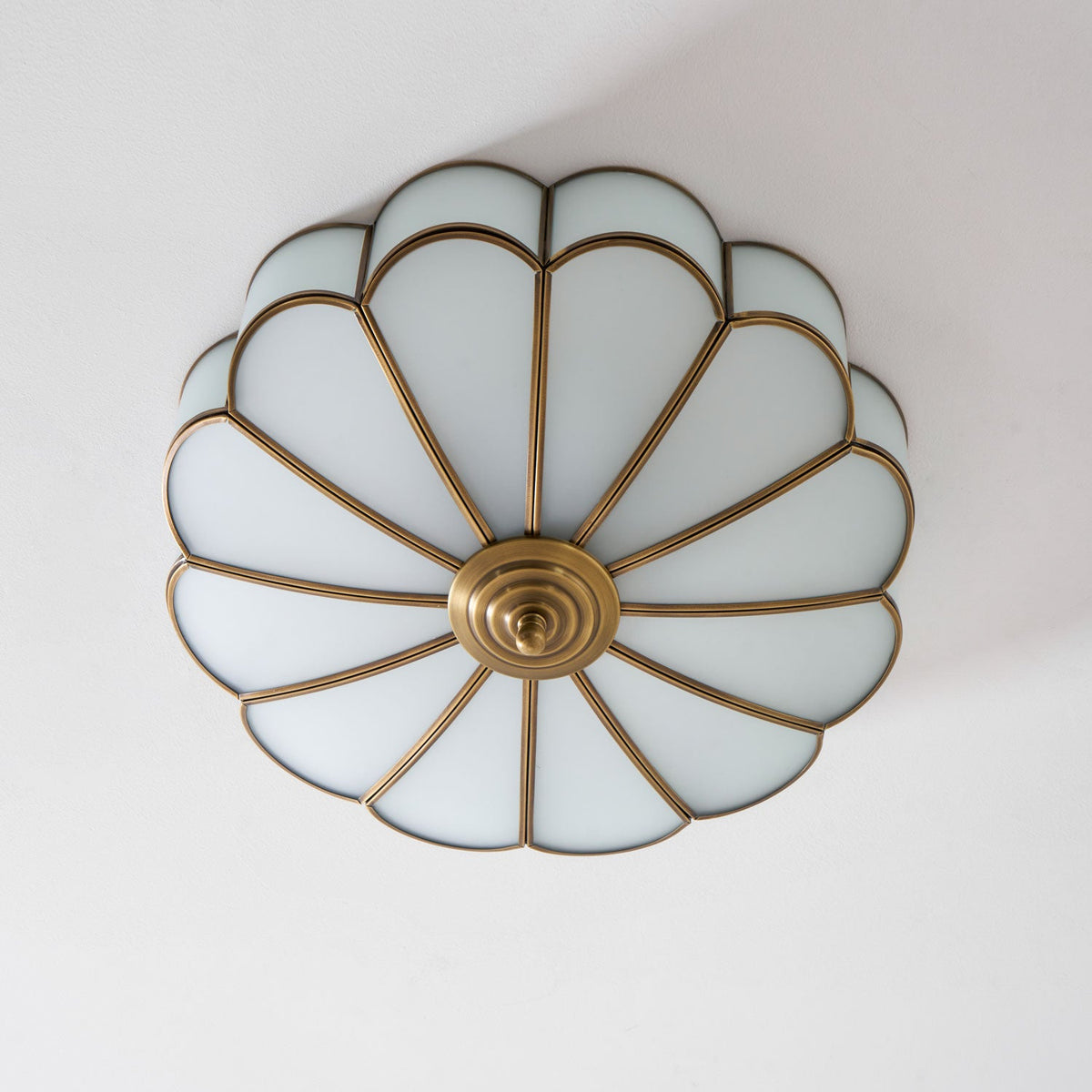 Valencia Frosted Glass Flower Semi-Flush Ceiling Light