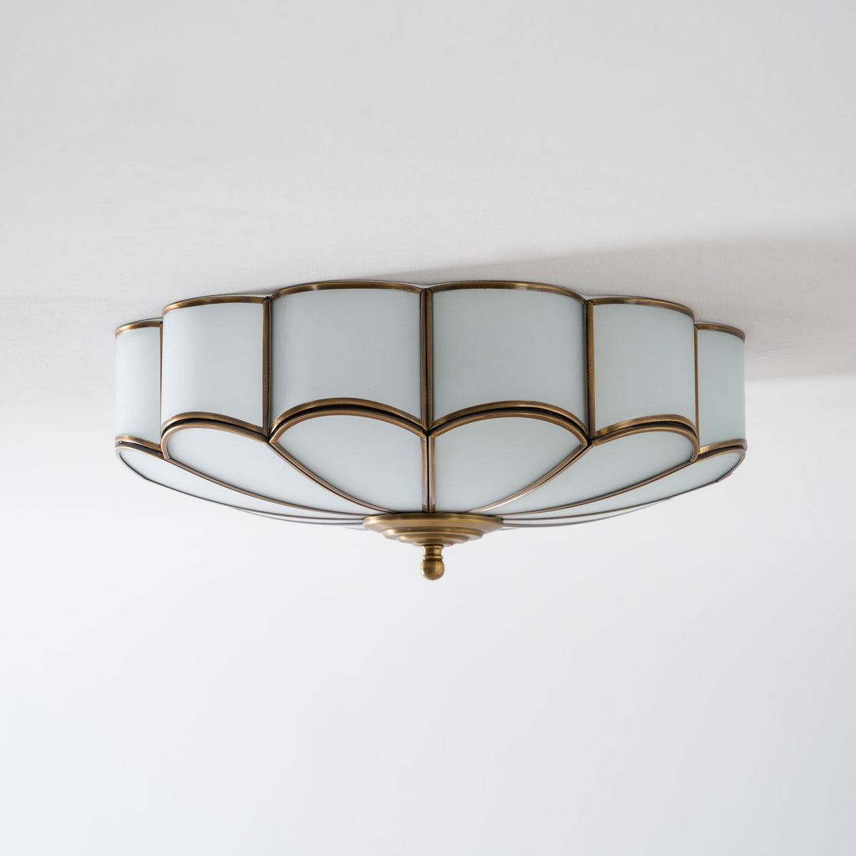 Valencia Frosted Glass Flower Semi-Flush Ceiling Light