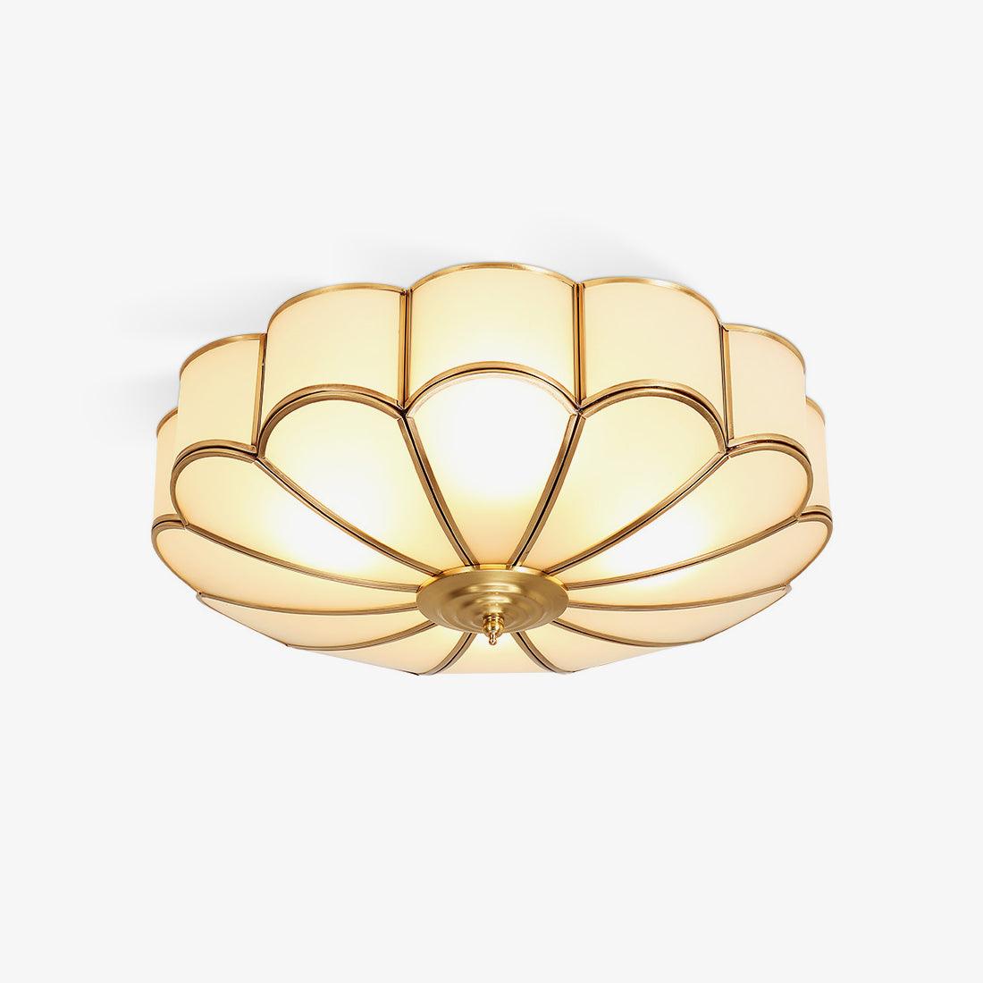 Valencia Frosted Glass Flower Semi-Flush Ceiling Light