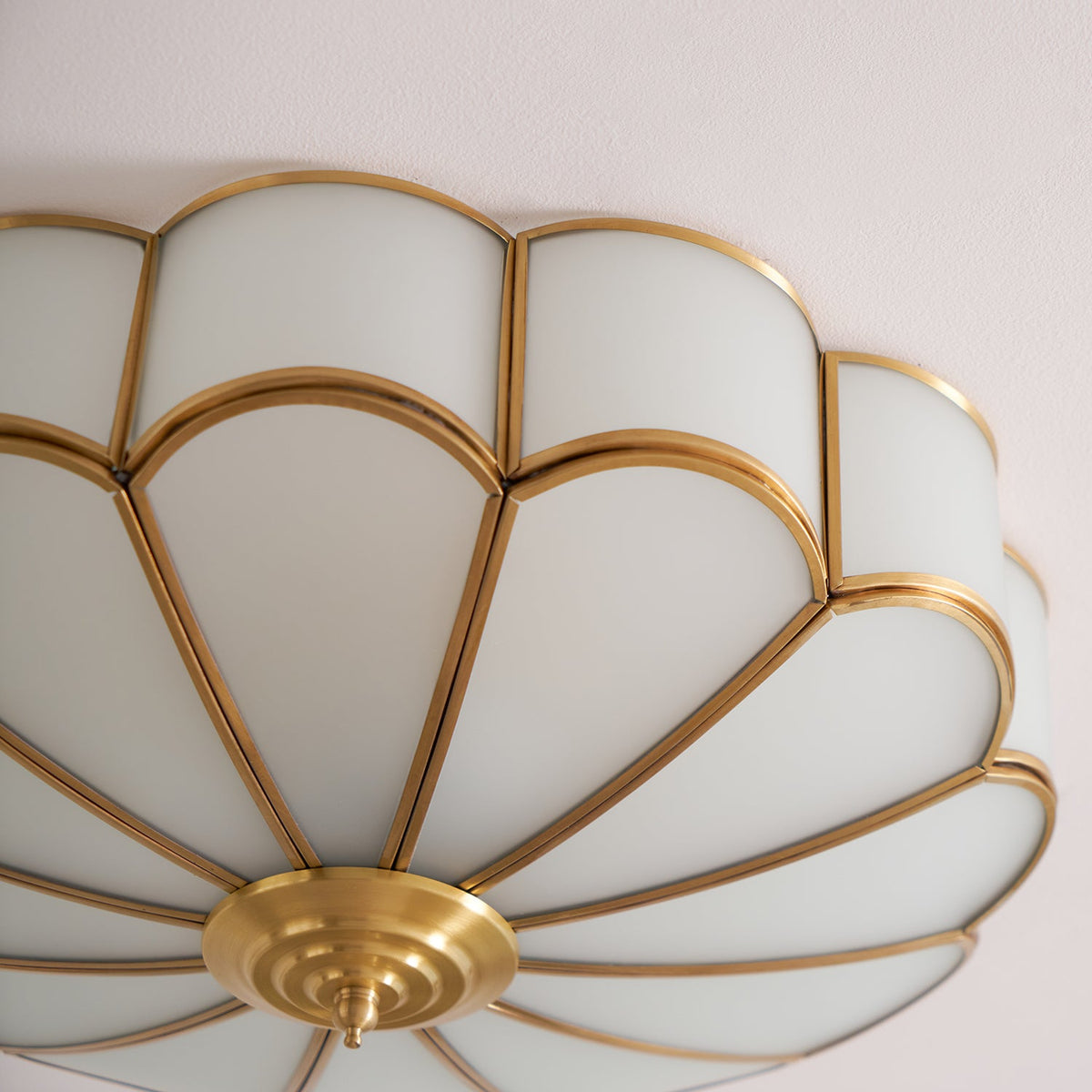 Valencia Frosted Glass Flower Semi-Flush Ceiling Light
