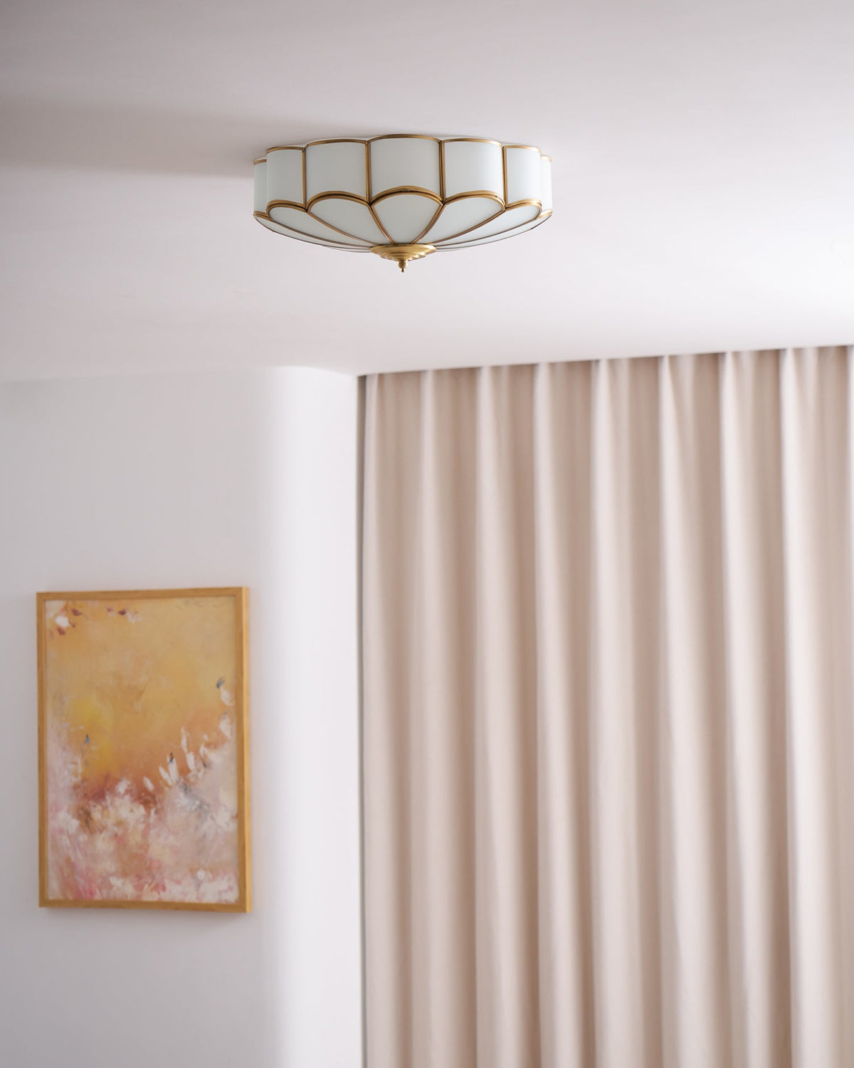 Valencia Frosted Glass Flower Semi-Flush Ceiling Light