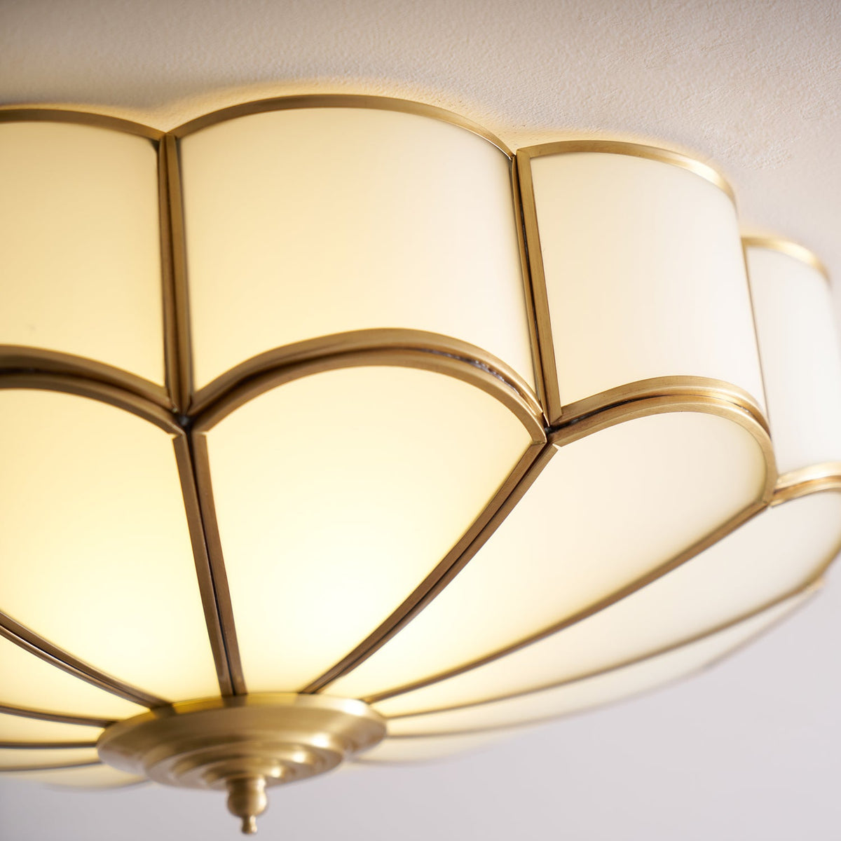 Valencia Frosted Glass Flower Semi-Flush Ceiling Light