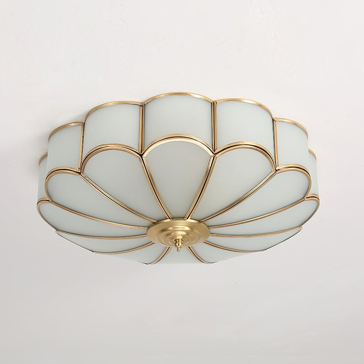 Valencia Frosted Glass Flower Semi-Flush Ceiling Light