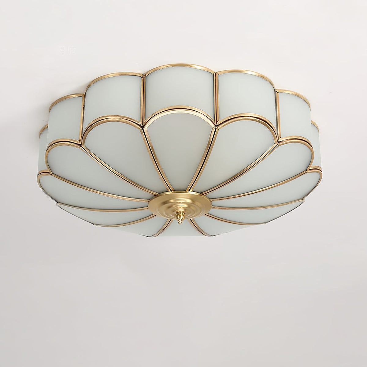 Valencia Frosted Glass Flower Semi-Flush Ceiling Light