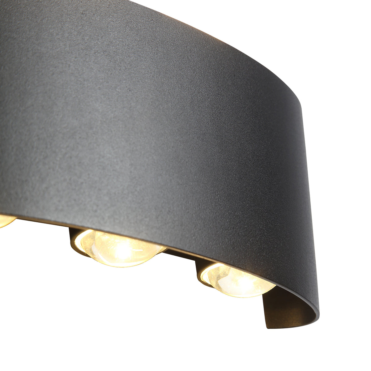 Avelira | Modern Up Down LED Outdoor Wall Light with Sandblasted Black Aluminium and 3000K Warm Light