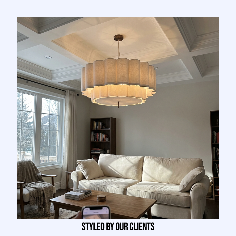 Japanese Natural Fabric Wabi Sabi Pendant Light
