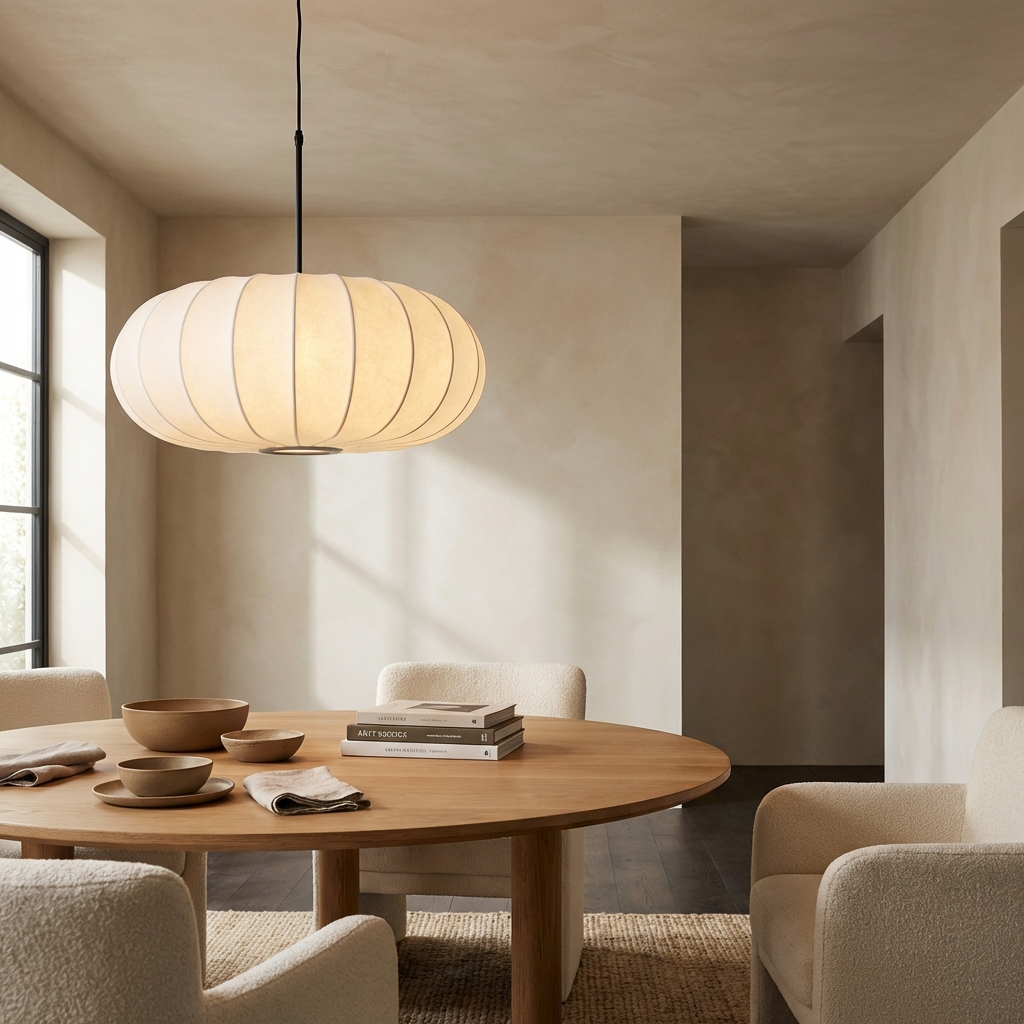 Japanese Wabi Sabi Oval Pendant Light